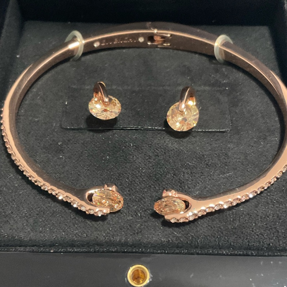 Givenchy 2-Pc. Set Color Floating Stone & Crystal Cuff  Bracelet & Stud Earrings - Picture 2 of 6